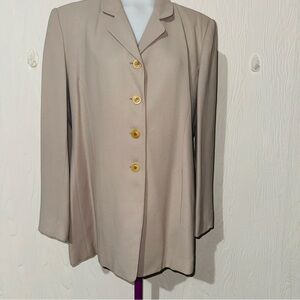 Vintage Rena Rowan Womens Pale Green Blazer Size 14